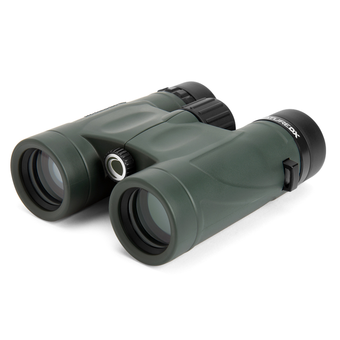 Celestron Nature DX 8x32 Binoculars Celestron Nature DX 8x32 Binoculars front optics facing left