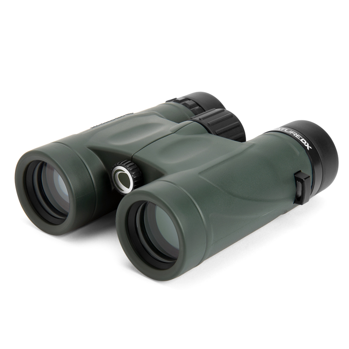 Celestron Nature DX 10x32 Binoculars Celestron 10 x 32 Nature DX Binoculars front optics facing left
