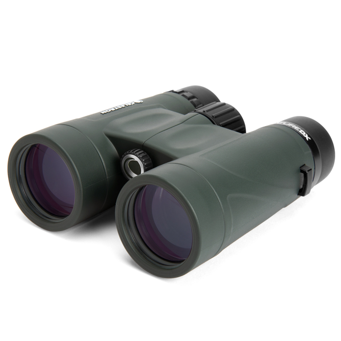 Celestron Nature DX 10x42 Binoculars Celestron Nature DX 10x42 front optics facing left