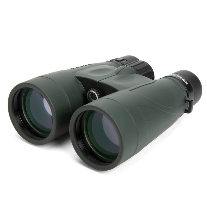 Celestron Nature DX 12x56 Binoculars Celestron Nature DX 12x56 Binoculars front optics facing left