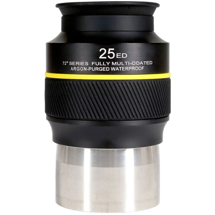 Explore Scientific 72 ED Waterproof 25 mm 2 Eyepiece Explore Scientific 72 ED Waterproof 25 mm 2 Eyepiece Upright with information stamp centered in frame