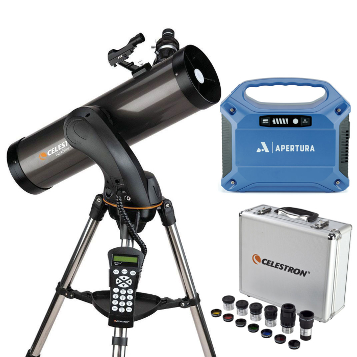 Celestron NexStar 130 SLT Ultimate Telescope Bundle Celestron NexStar 130 SLT telescope with the included Apertura power supply and Celestron eyepiece and filter kit