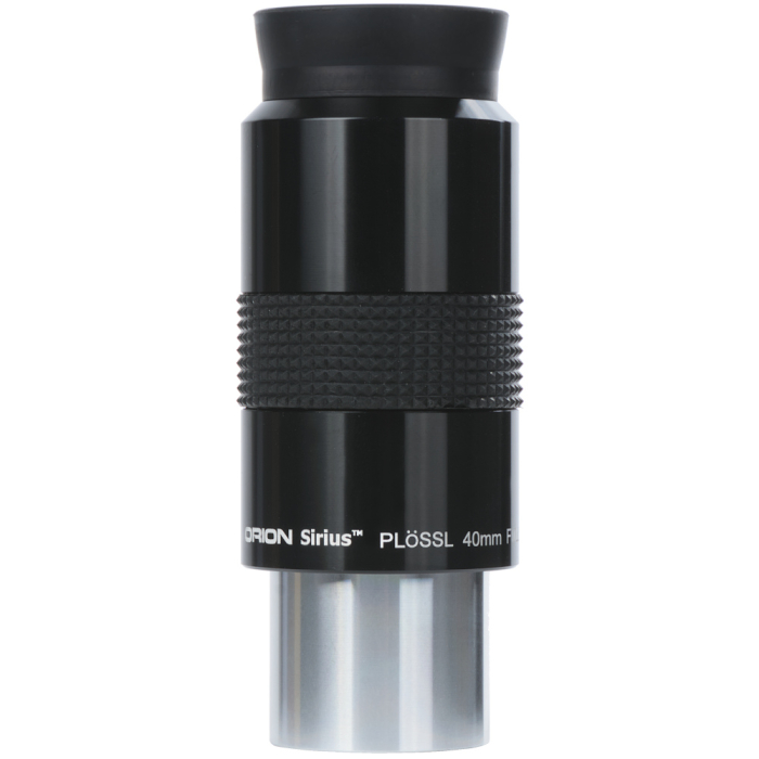 Orion 40 mm Sirius Plossl 1.25 Eyepiece Orion 40 mm Sirius Plossl 1.25 Eyepiece upright side profile