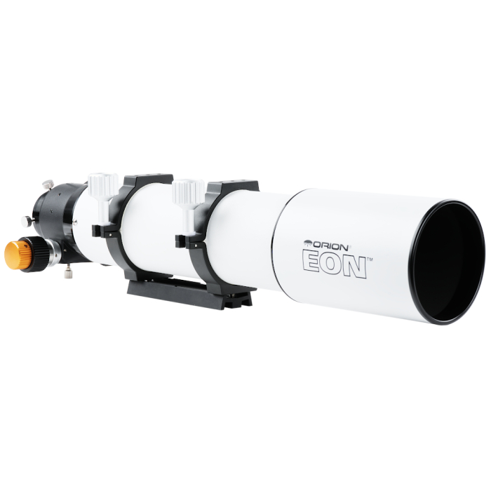 Orion EON 80mm ED Doublet Refractor Orion EON 80 mm Refractor with lens facing front right