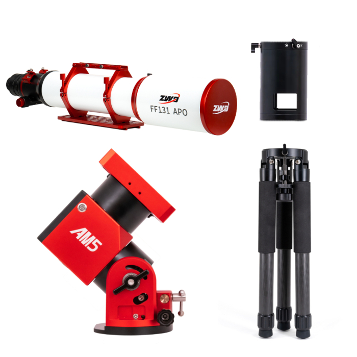 ZWO 131 mm APO Refractor with AM5N Mount ZWO 131 mm APO Refractor with AM5N Mount TC40 Tripod PE200 Pier Extension