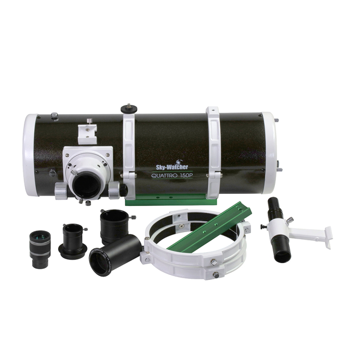 Sky-Watcher Quattro 6 F4 Imaging Newtonian OTA Sky-Watcher Quattro 150P imaging Newtonian reflector optical tube with accessories displayed