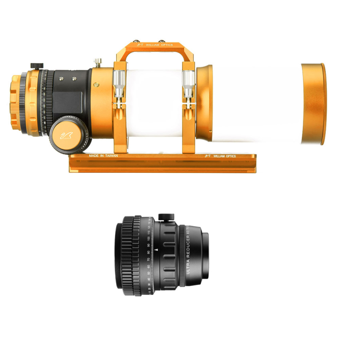 William Optics Gold Fluorostar 91 Triplet APO Refractor with 3.3 Rack  Pinion Focuser and Ultra Flat Reducer
