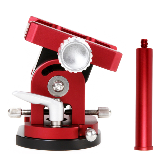 William Optics High Latitude Vixen Base Mount  Red Extension Bar for SkyGuider Pro - Red William Optics High Latitude Vixen Style Base Mount with iOptron counterweight shaft extension bar