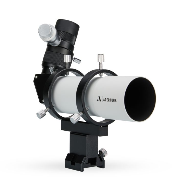 Apertura 10 x 50 Right Angle Finder Scope with Illuminated Reticle Eyepiece - White