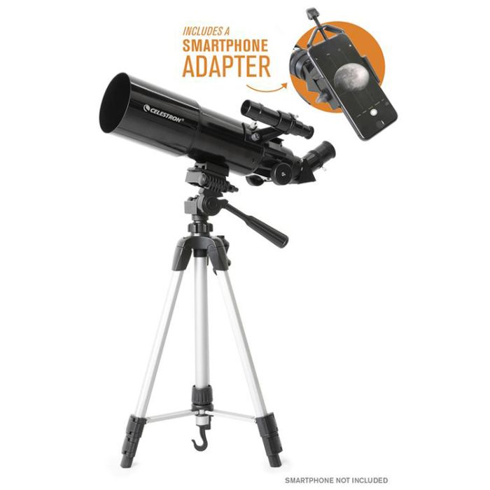 Celestron Travel Scope 80 Alt-Az Refractor with Smartphone Adapter Celestron 80 mm Travel Scope with Smartphone Adapter