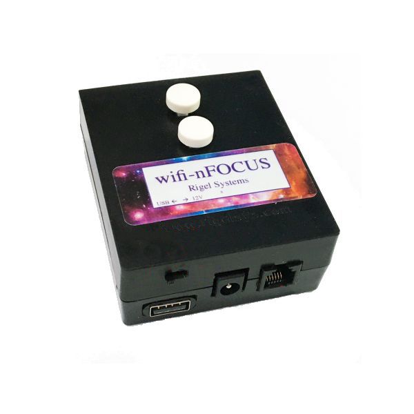 Rigel Systems WiFi-nFocus Focuser Motor for Celestron SCTMak RIgel Systems wifi-nFocus focuser controller for Celestron Schmidt Cassegrain and Makustov Cassegrain telescopes. Control your telescope focuser wirelessly.