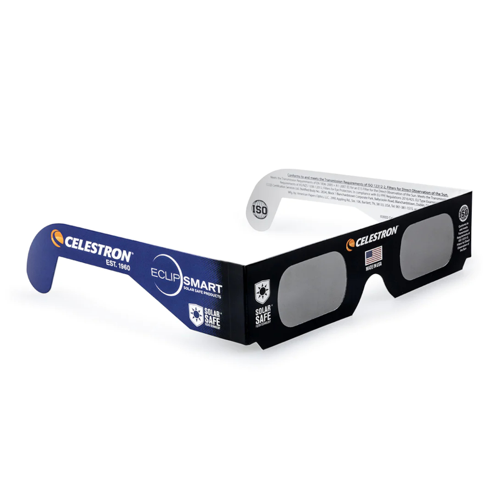 A pair of Celestron EclipSmart Solar Eclipse Glasses