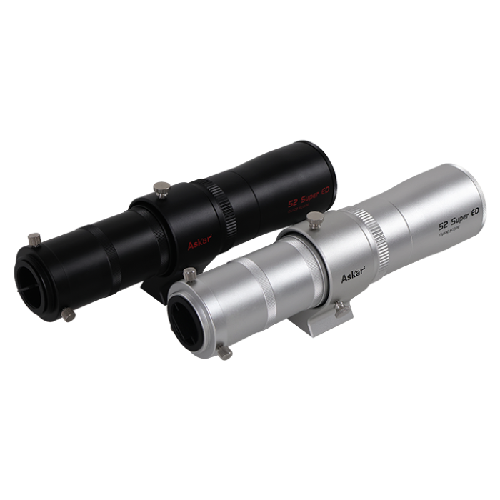 52 mm Super ED Guide Scope Silver and Black models side view