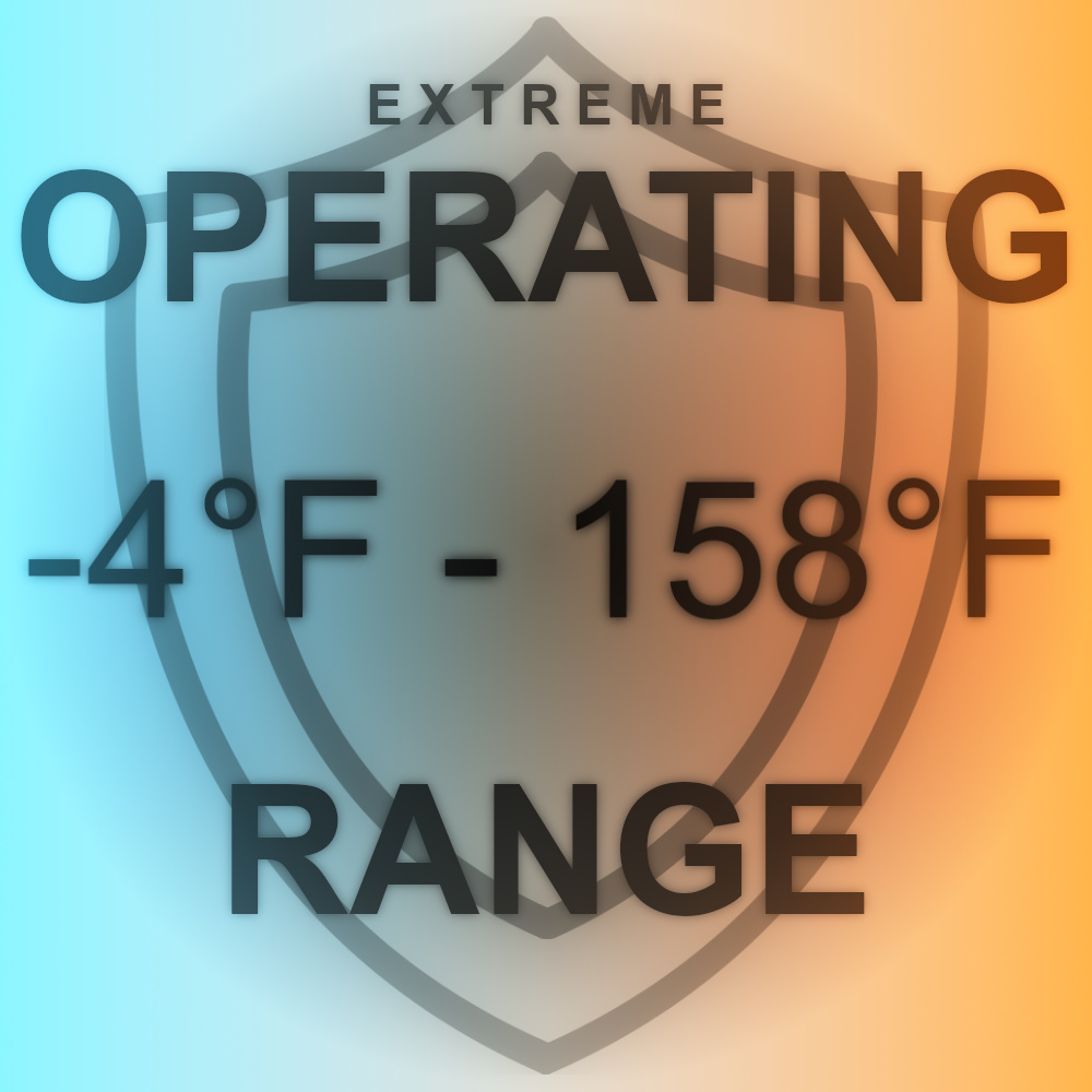 Graphic that lists the operating temperature range of the hub