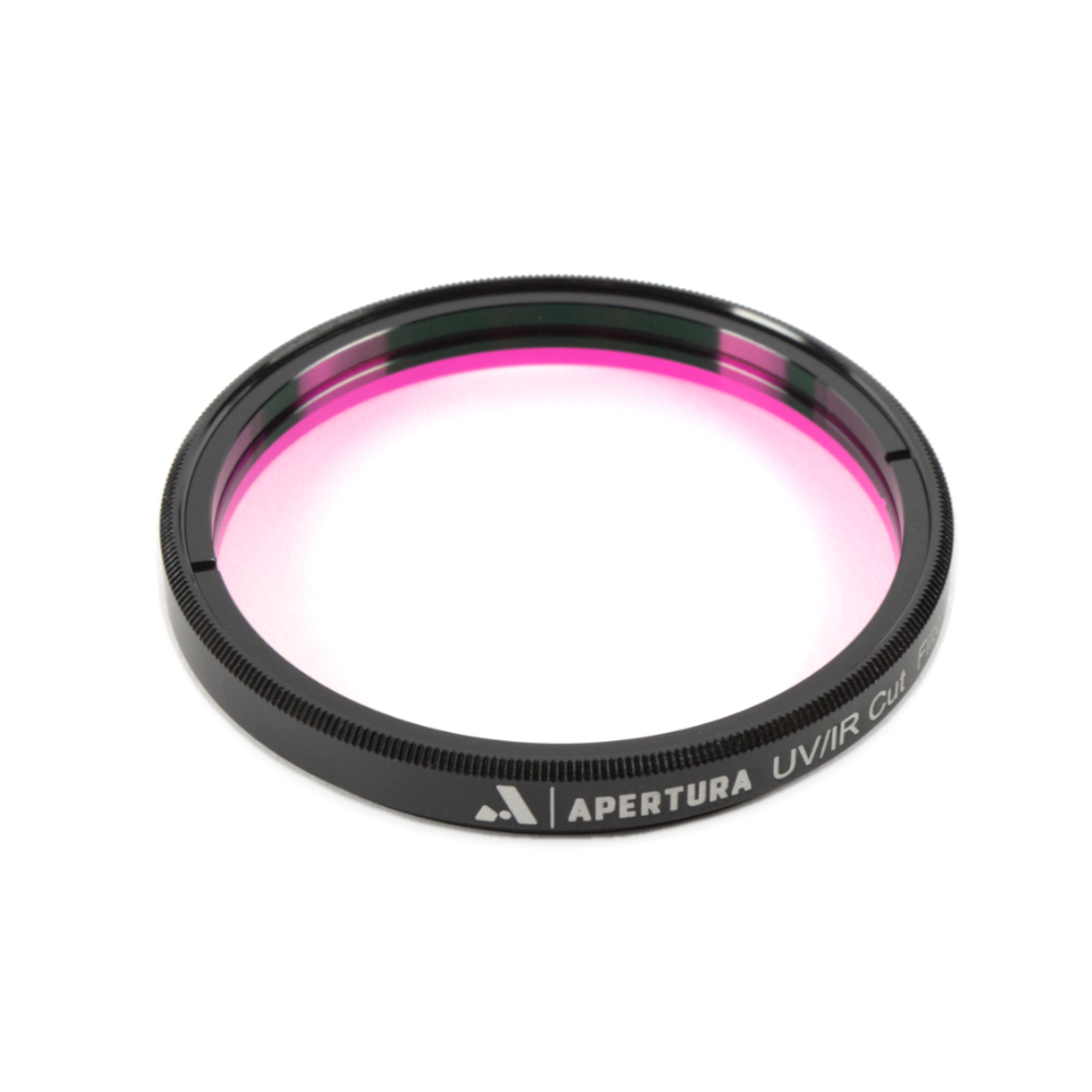 The Apertura 2 inch UV/IR astrophotography filter facing straight upwards
