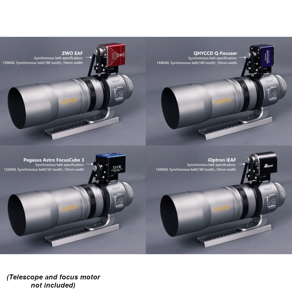 Examples of the kit installed with four different electronic focusers