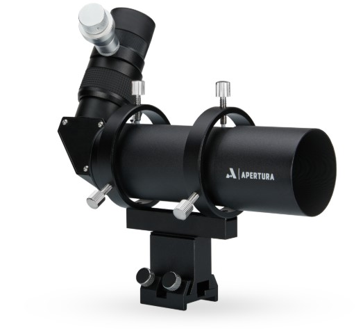 Apertura 10 x 50 Right Angle Finder Scope with Illuminated Reticle Eyepiece