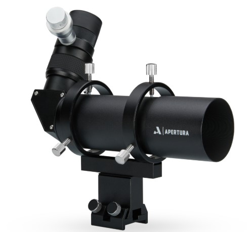 Apertura 10 x 50 Right Angle Finder Scope with Illuminated Reticle Eyepiece