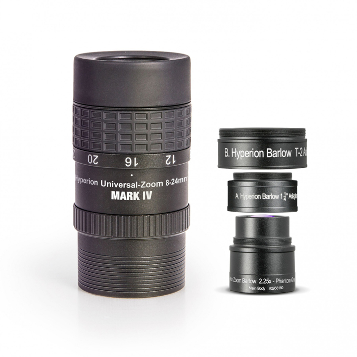Baader Hyperion 8-24 Clickstop Zoom Eyepiece and 2.25X Hyperion Zoom Barlow Kit