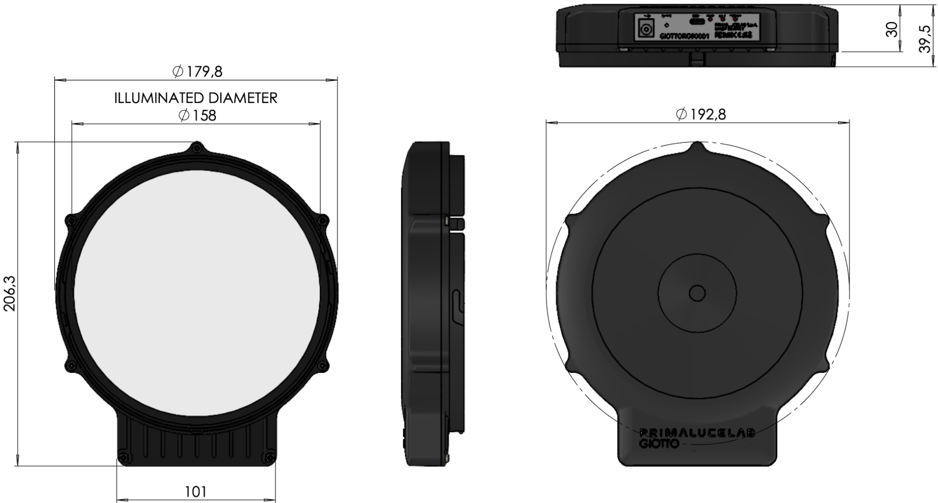 Measurments Diagram for GIOTTO