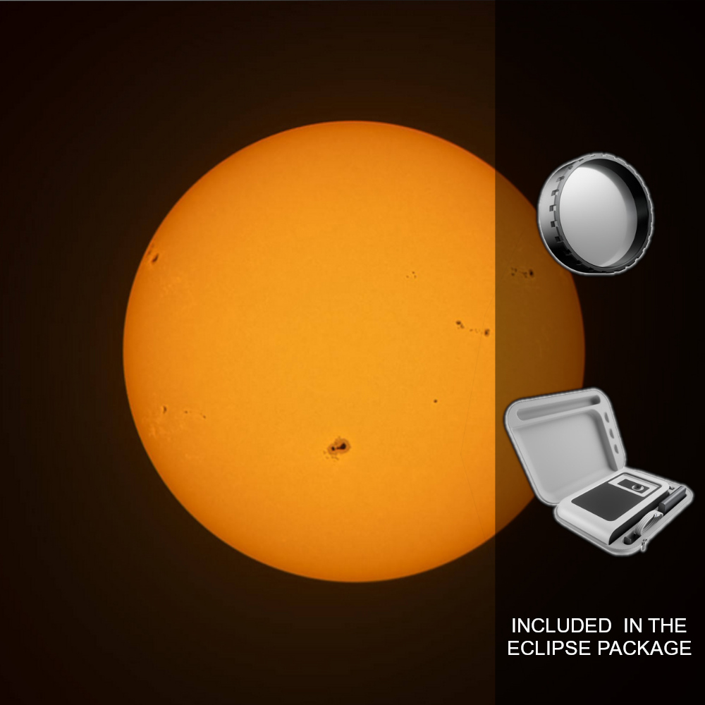 An image of the Sun taken with a smartphone using the Hestia.