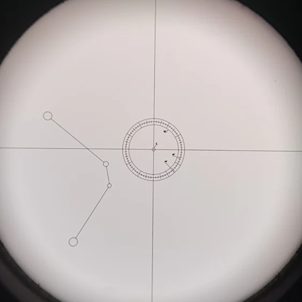 Close up of the Move Shoot Move Polar Scope's Reticle