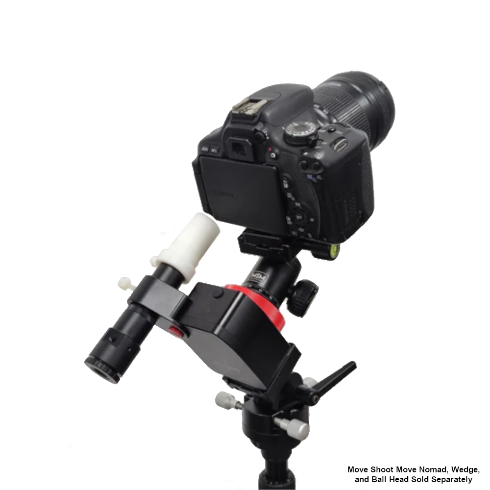 The Move Shoot Move Polar Scope installed on the Nomad, with other accessories attached