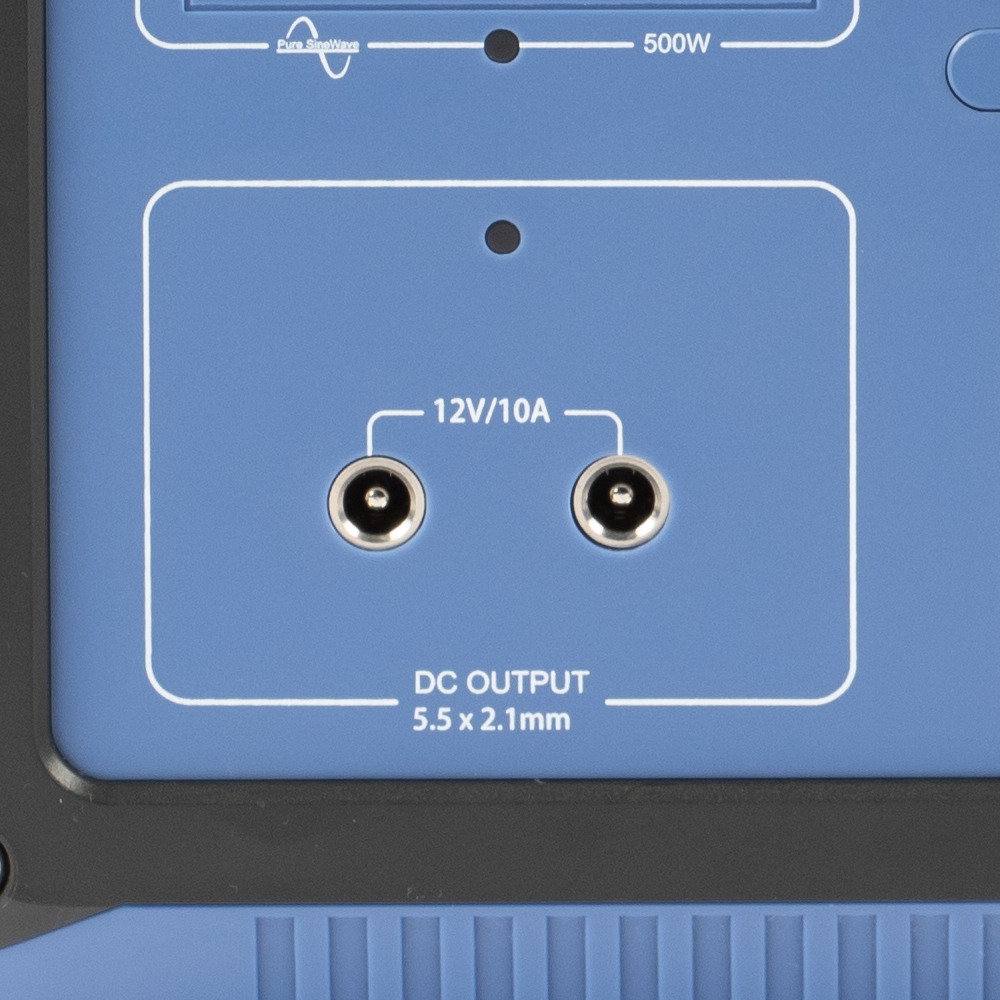{{Close up of the Apertura All Night Imaging Power Supply's DC power ports.}}