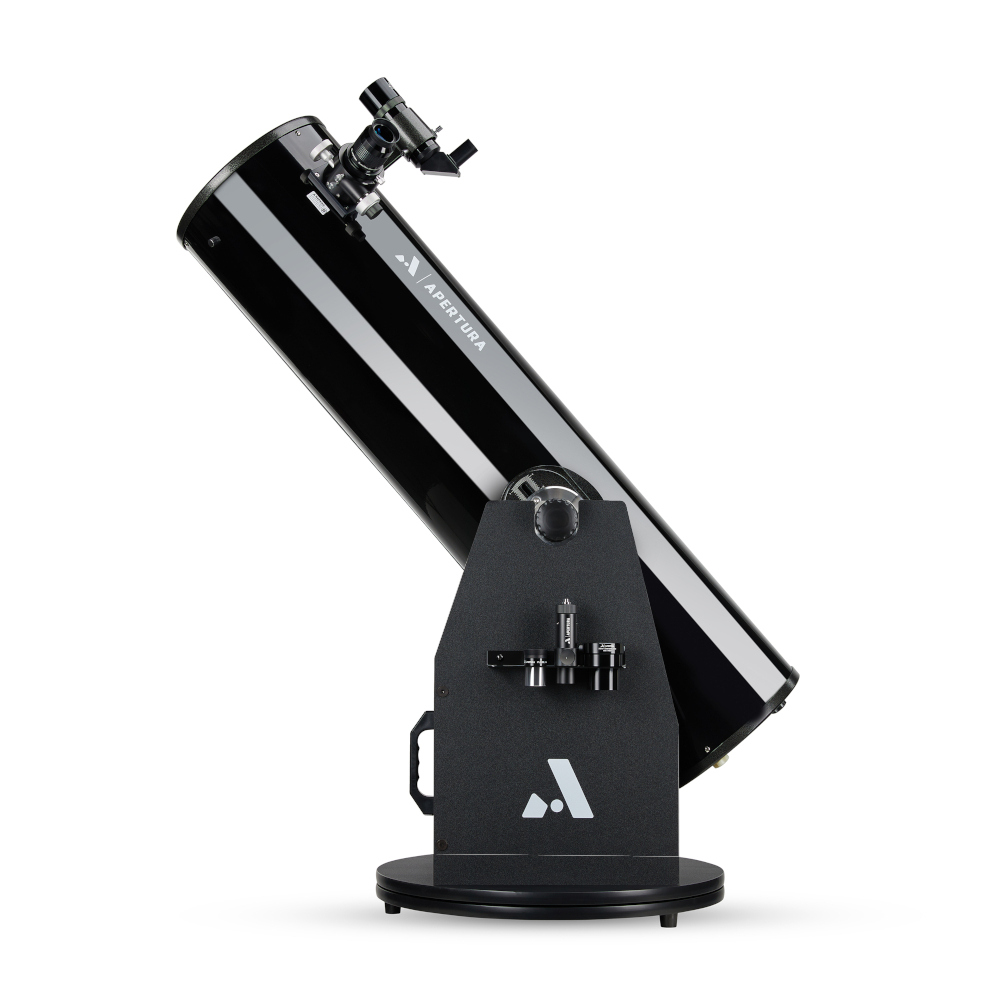 {{Apertura AD10 Dobsonian telescope, long view of left side}}