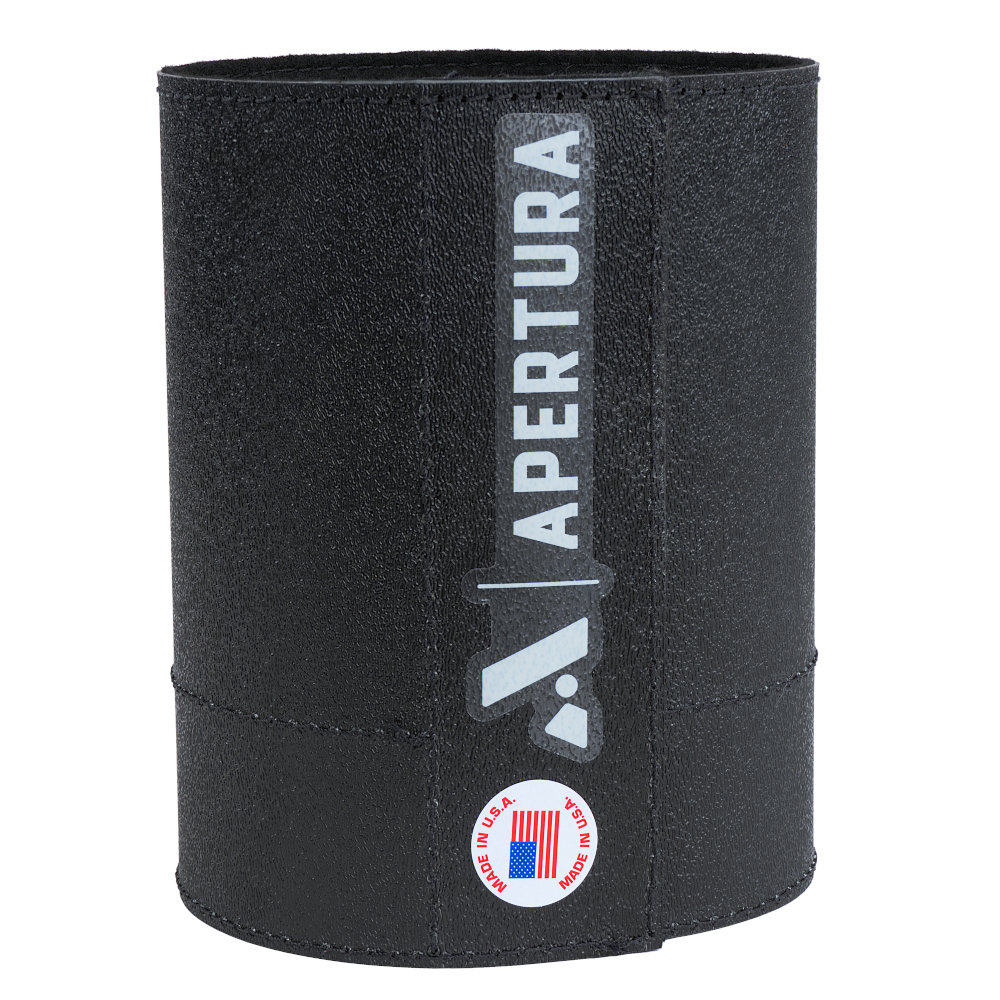 The Apertura 4 inch Dew shield with the overlapping section front and center
