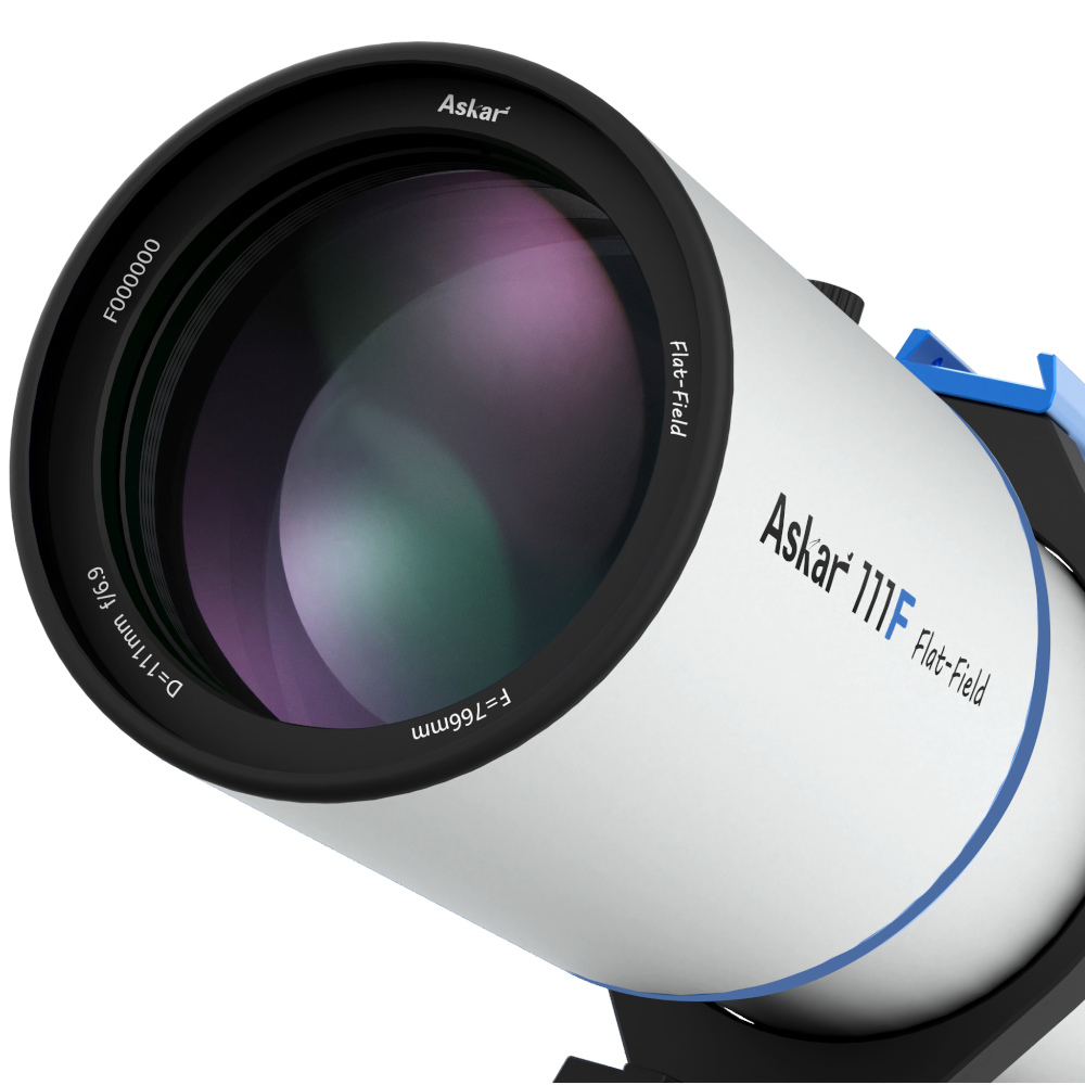 Close up of the Askar 111F front objective lens