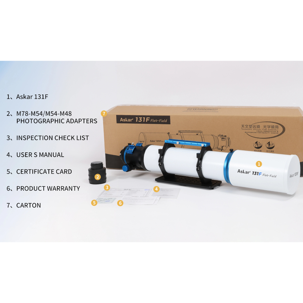 Image showing what is in the box with the Askar 111F