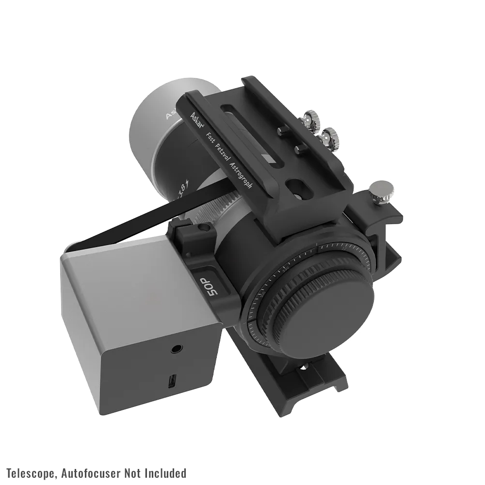 Askar 50P AF Kit installed on the 50P telescope, high angle with scope facing away