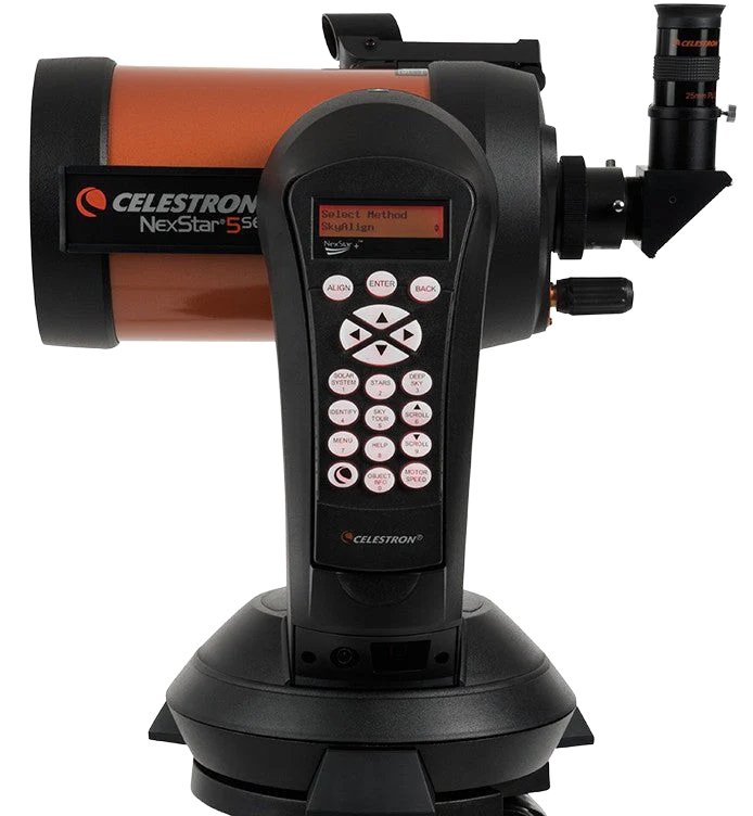 Celestron NexStar 5SE left facing with hand controller