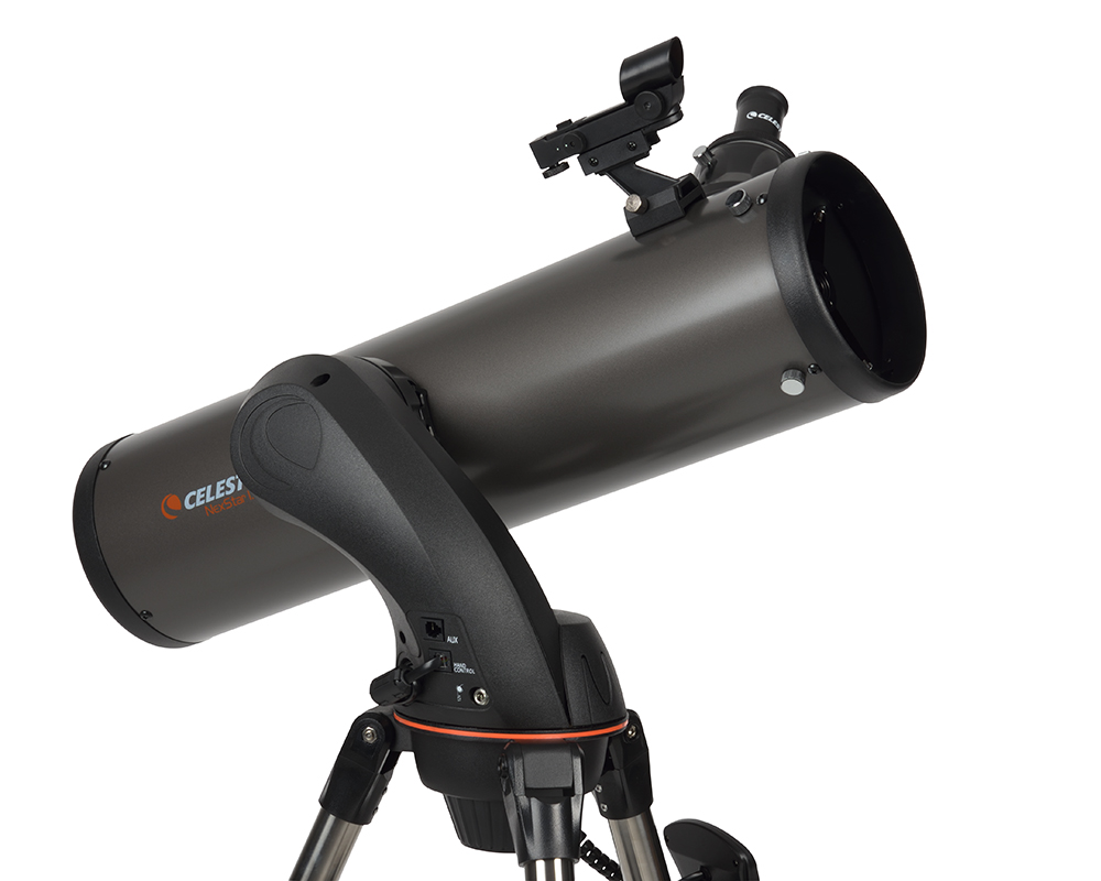 Celestron NexStar 130 SLT Telescope side profile (facing right)
