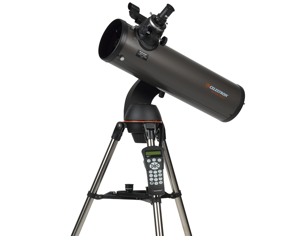Celestron NexStar 130 SLT Telescope side profile (facing left)