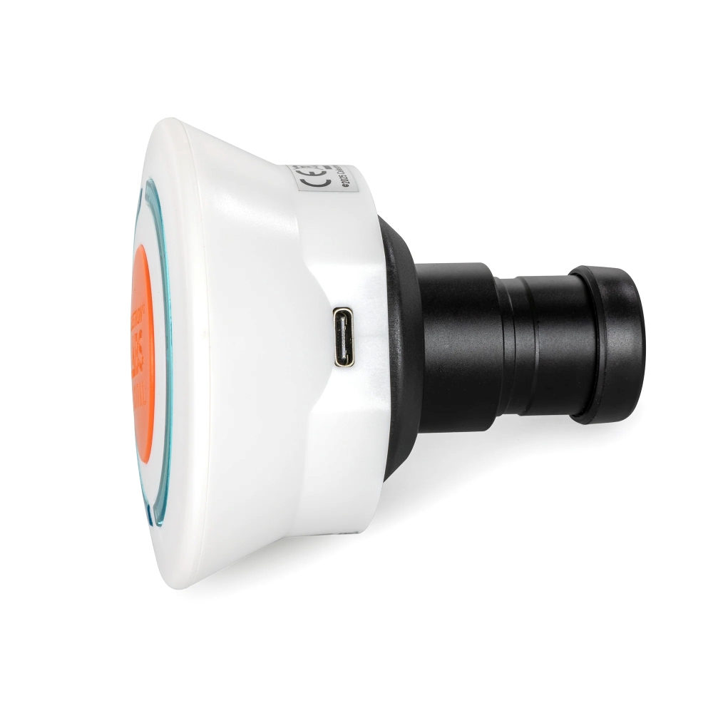 Celestron Labs Digital Wi-Fi Microscope Imager side profile showing USB-C connection port