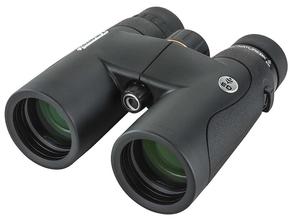 Top down view of the Nature DX Binoculars angled to the left