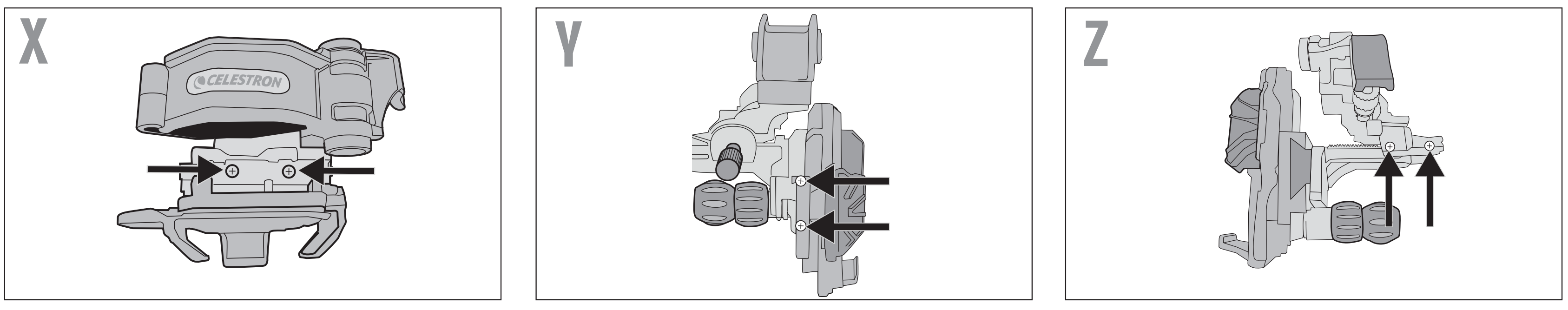 Celestron NexYZ DX smartphone adapter tension adjustment diagram