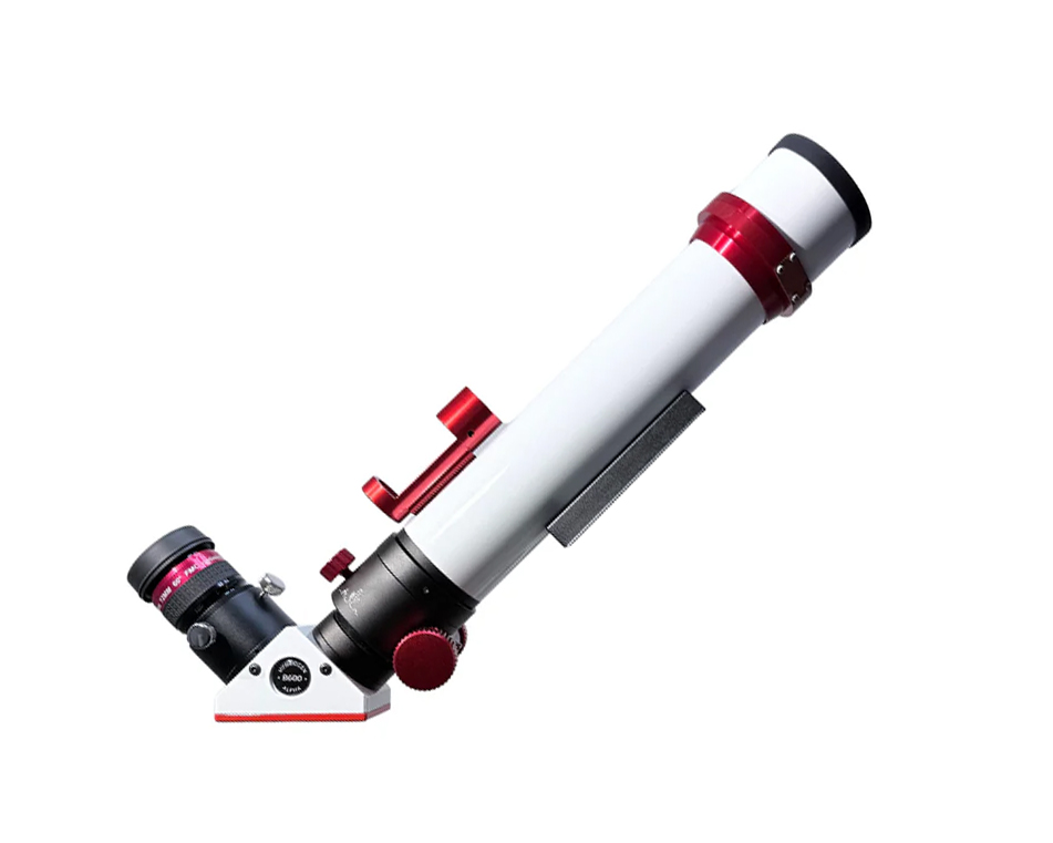The Lunt 40 mm Ha Solar Telescope with optical tube angled up and facing right