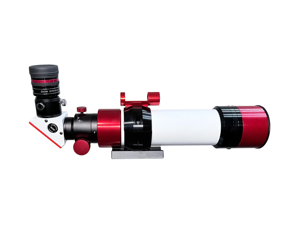 The Lunt 50 mm Telescope side profile with the optical tube facing right