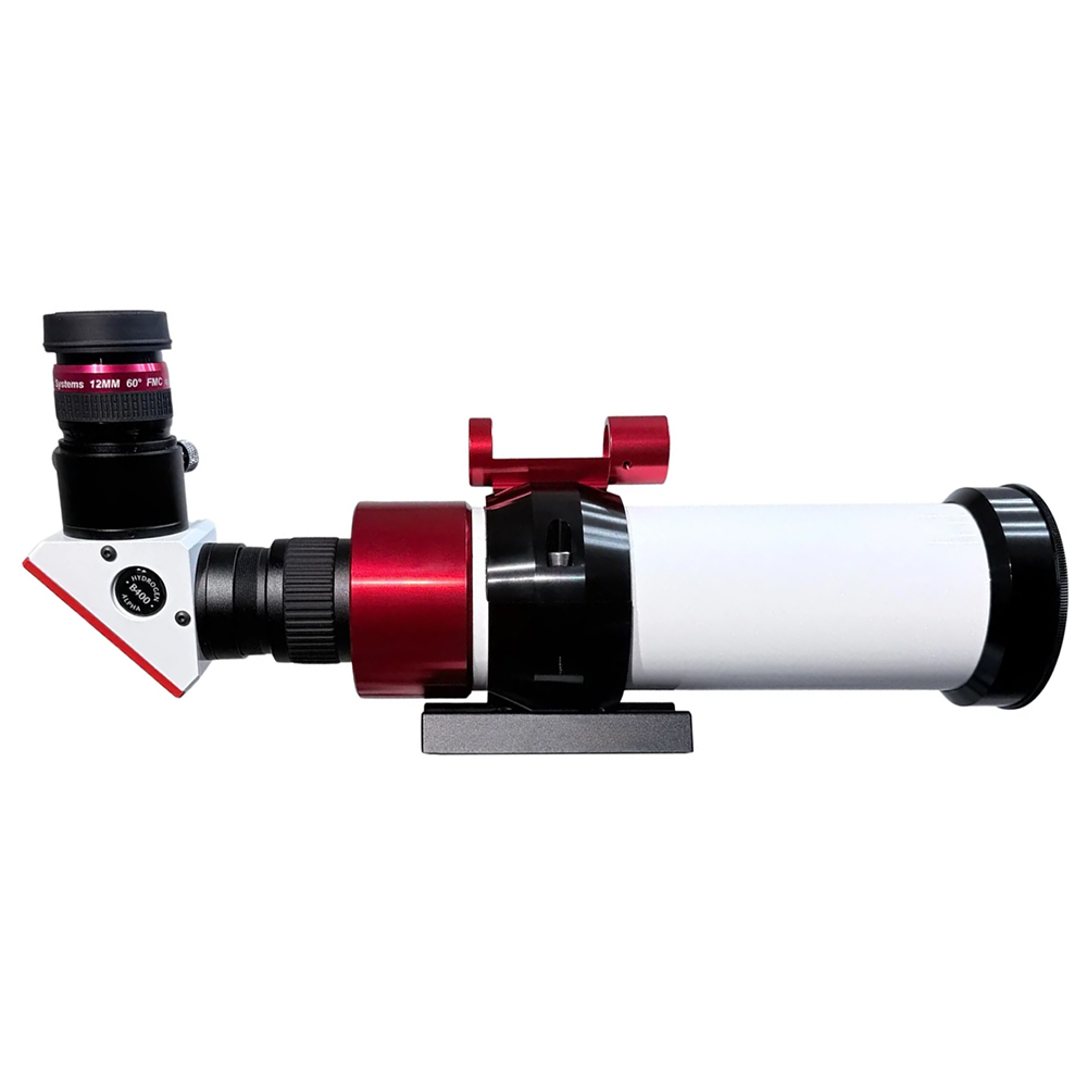 The Lunt 50 mm Telescope side profile with the optical tube facing right