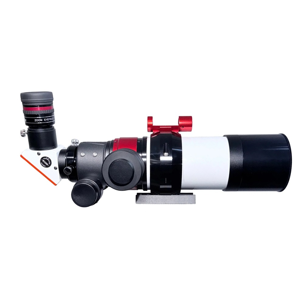 The Lunt 50 mm Telescope side profile with the optical tube facing right