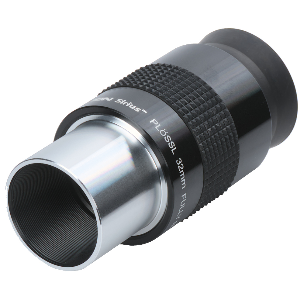 Angled side profile view of the bottom of the Orion Sirius Plossl 25 mm