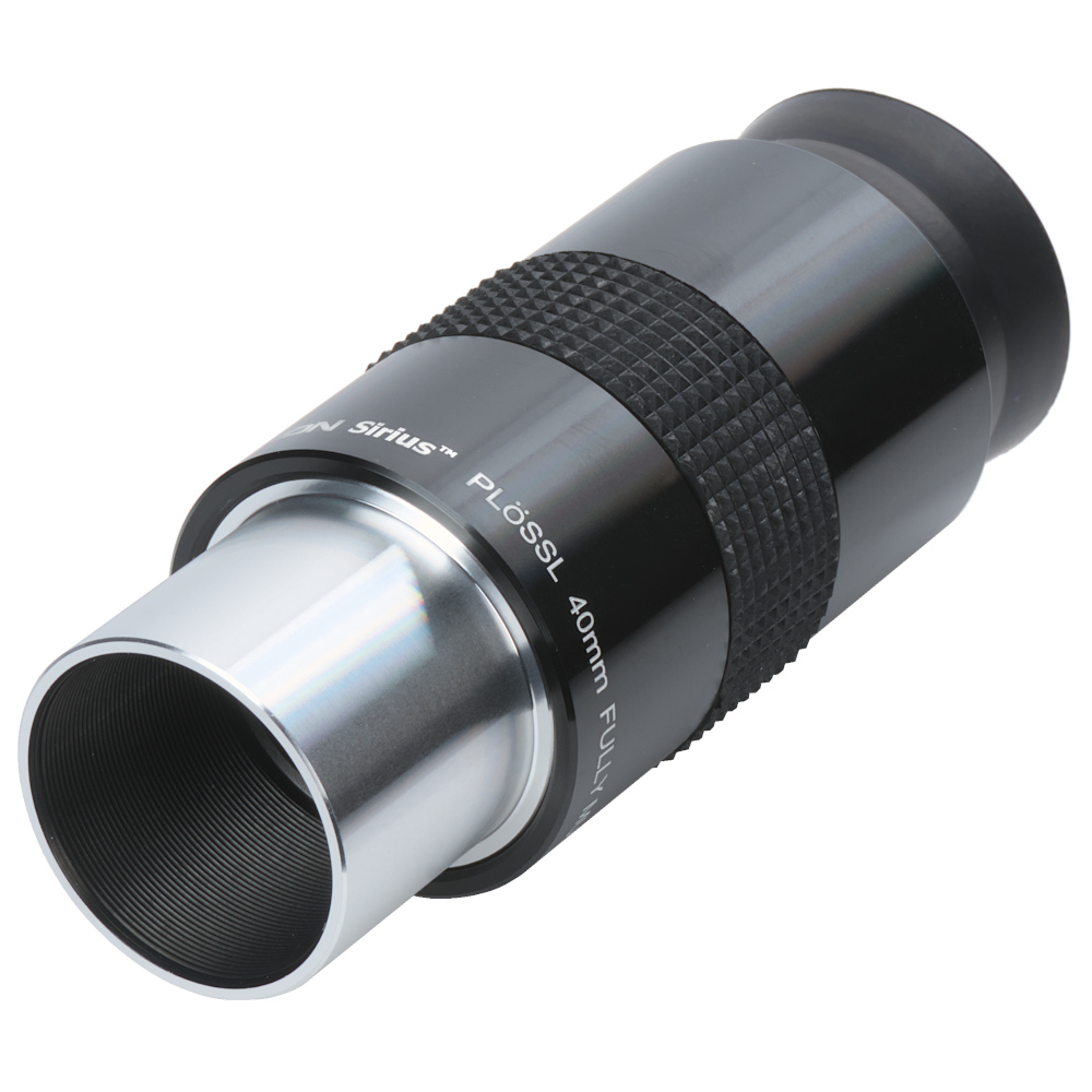 Angled side profile view of the bottom of the Orion Sirius Plossl 40 mm