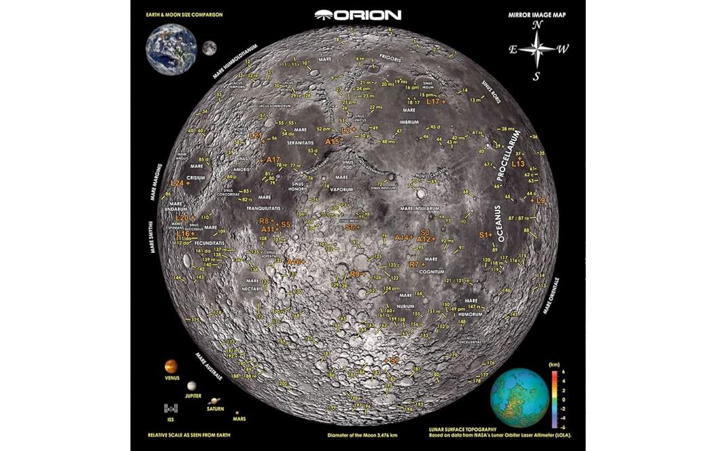 Orion moon Map 260 unfolded