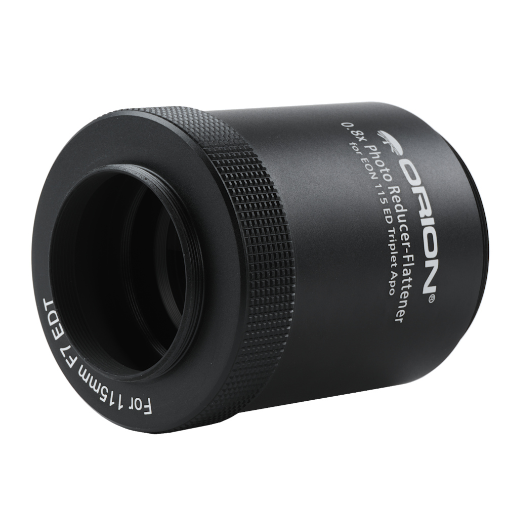 Orion 0.8x Reducer for EON 115 mm refractor top pointed left