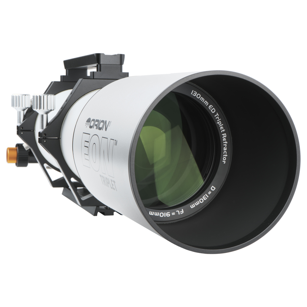 Up close image of Orion EON 130 mm lenses