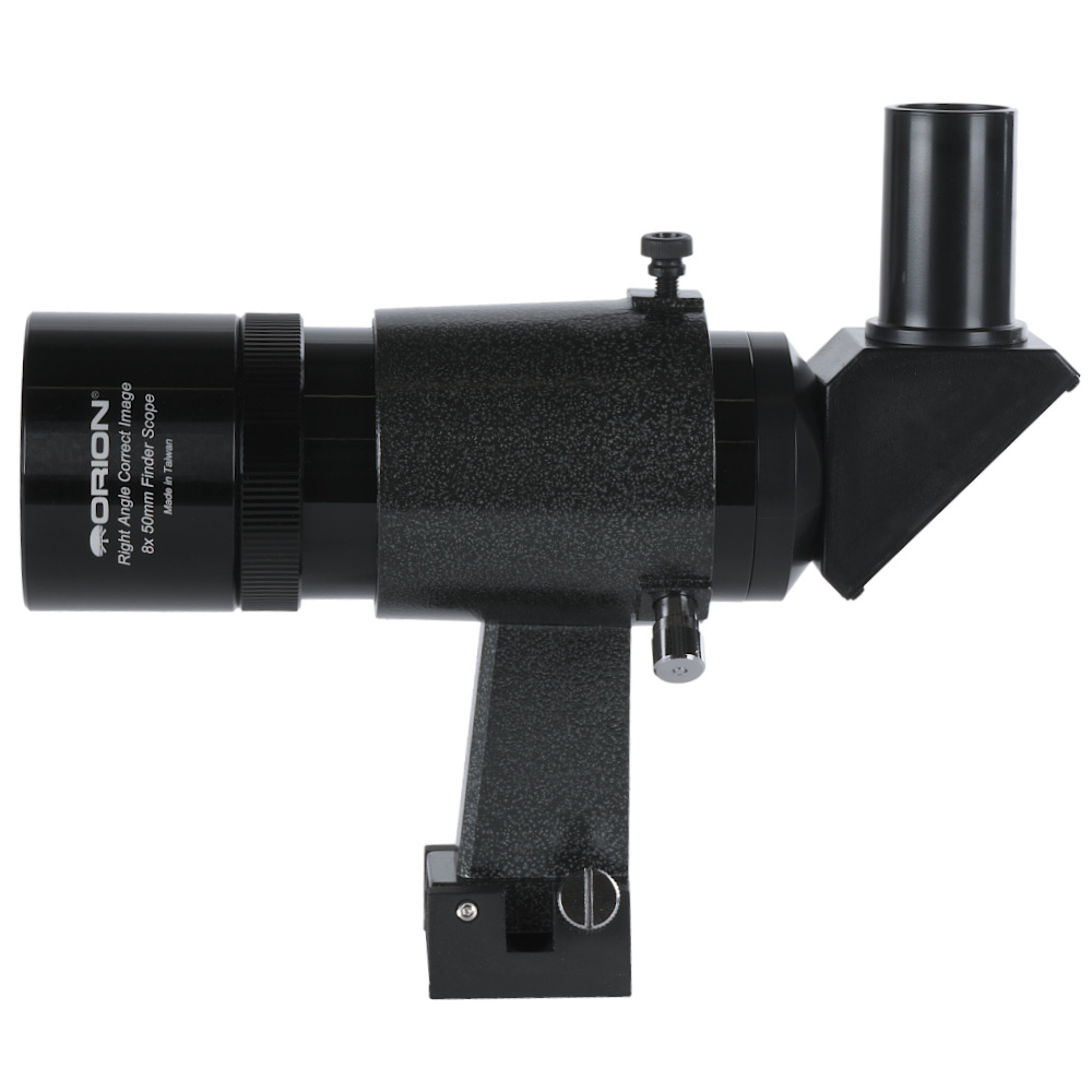 The Orion 8x50 Right Angle Finder Scope facing to the left