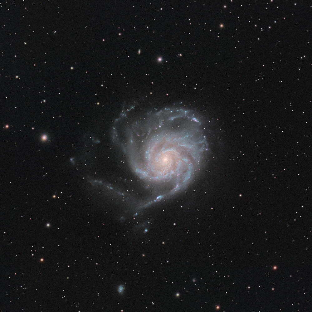 M101 Pinwheel Galaxy captured with Vespera Pro 2, 4 hour acquisition time.